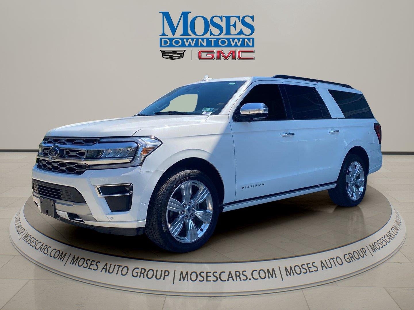 2024 Ford Expedition Platinum MAX in White — front three-quarter view