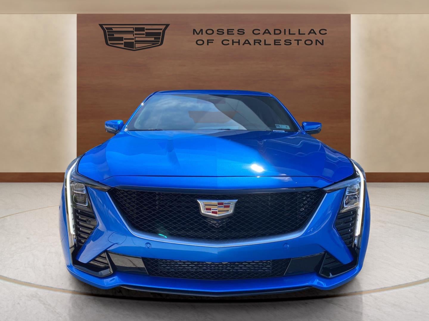 2026 Cadillac CT5 Sport in Coastal Blue Metallic — front three-quarter view