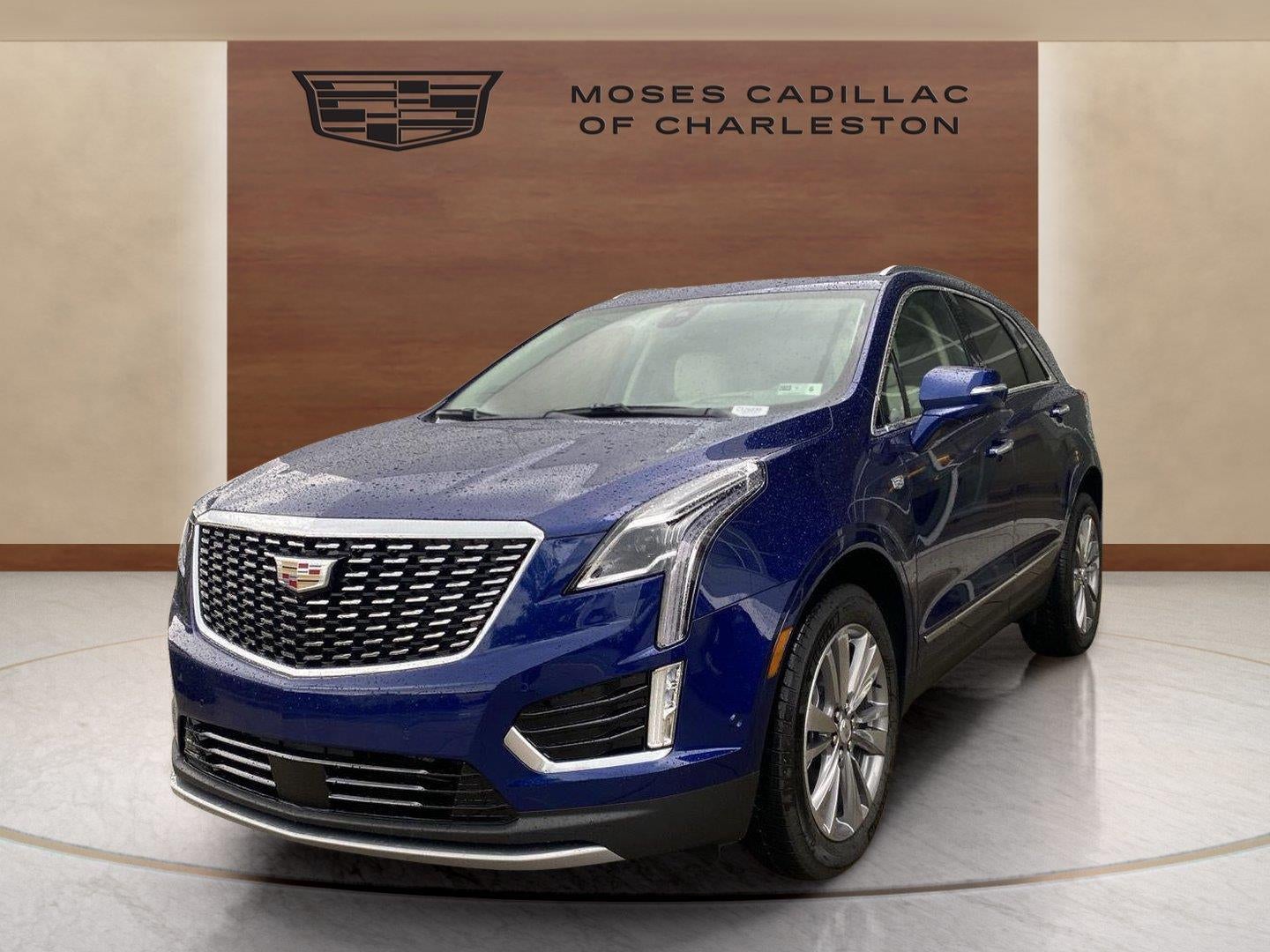 2026 Cadillac XT5 Premium Luxury in Opulent Blue Metallic — front three-quarter view