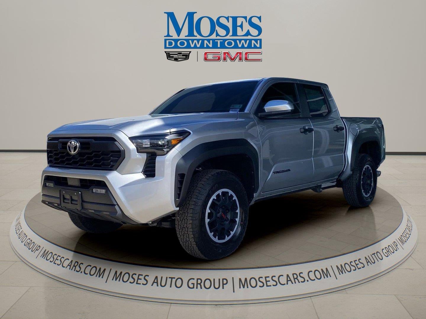 2025 Toyota Tacoma SR in Silver — front three-quarter view